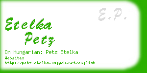 etelka petz business card